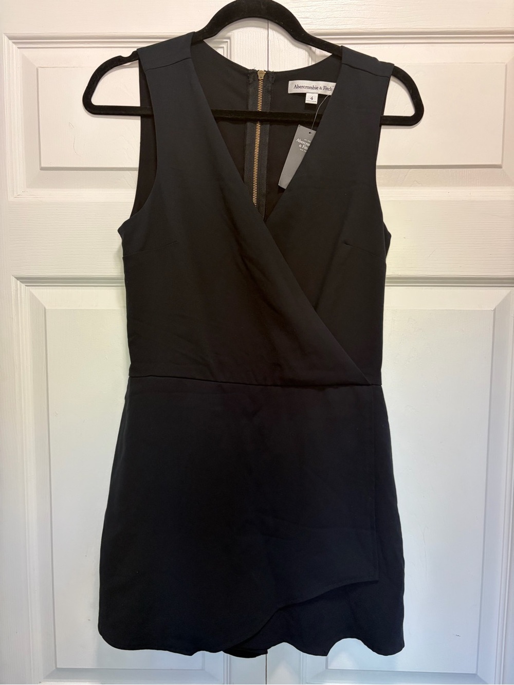 Abercrombie & Fitch Black Sleeveless Wrap Romper Dress NWT 4